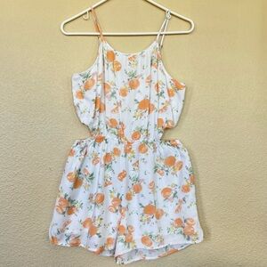 Abercrombie Kids Peach and White Floral Romper